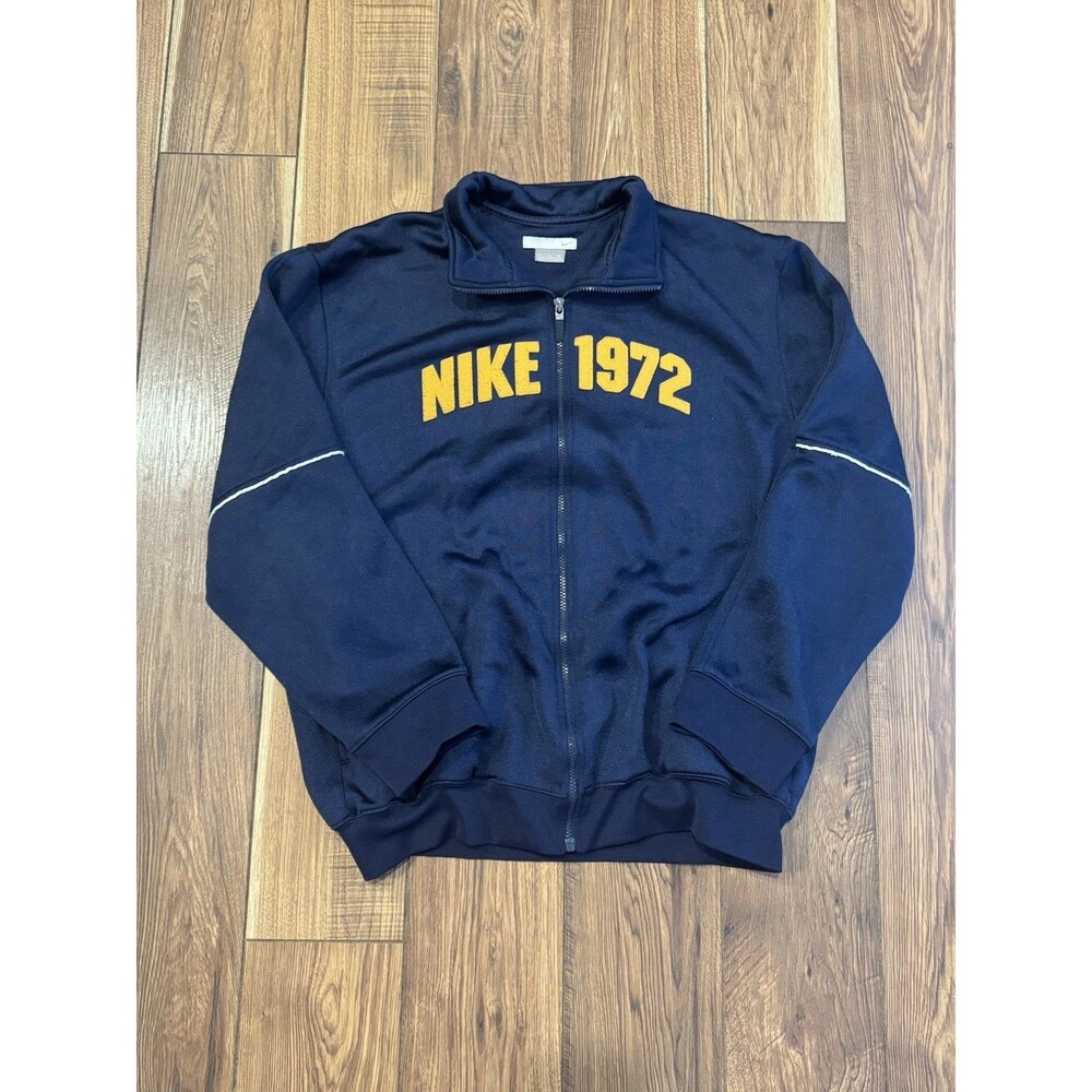 Nike 1972 Vintage Y2K Track Jacket Zip Up Navy Blue Mens Size L (READ!)